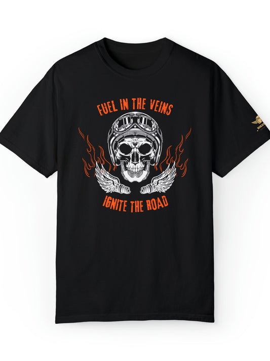 Camiseta moto manga corta negra - Fuel in the Veins