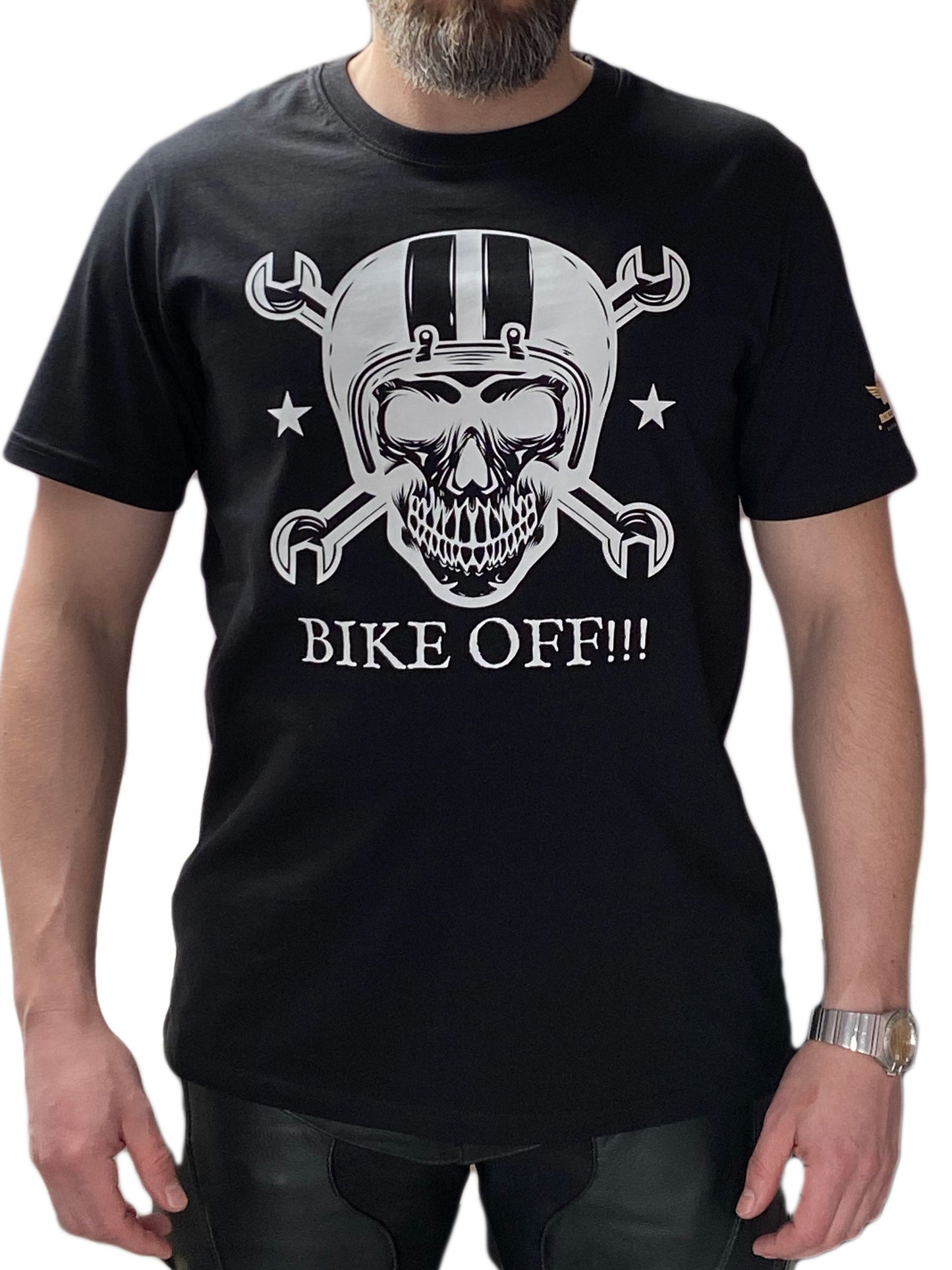 Motorcycle T-shirt Bikesaint Bike off front zoom