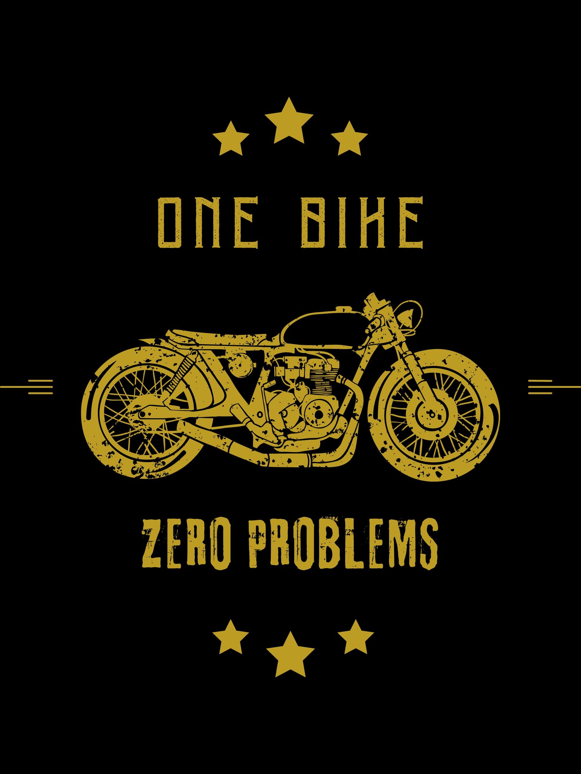 Motorcycle T-shirt Bikesaint One bike Zero problems black art