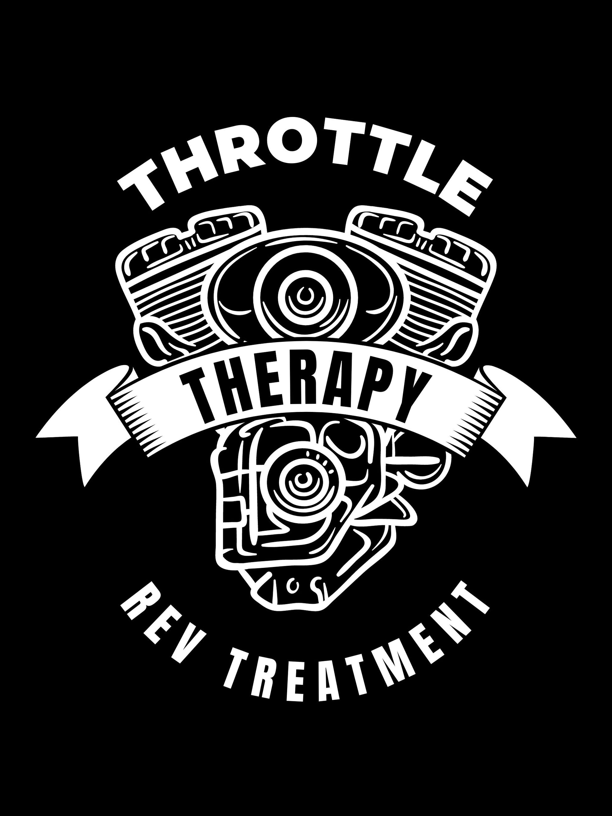 Motorcycle T-shirt Bikesaint Throttle Therapy black art