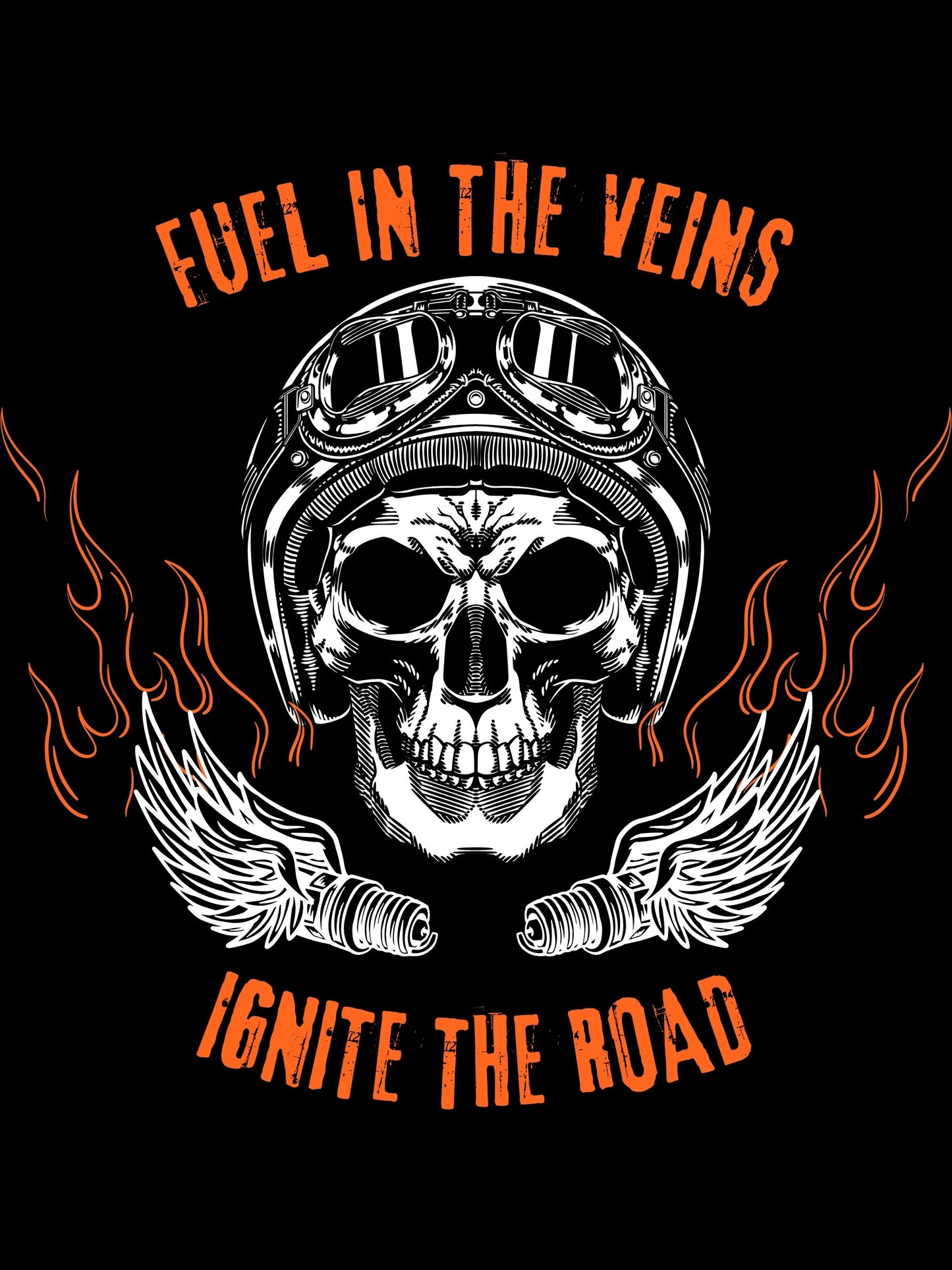 T-shirt moto manica corta nera - Fuel in the Veins