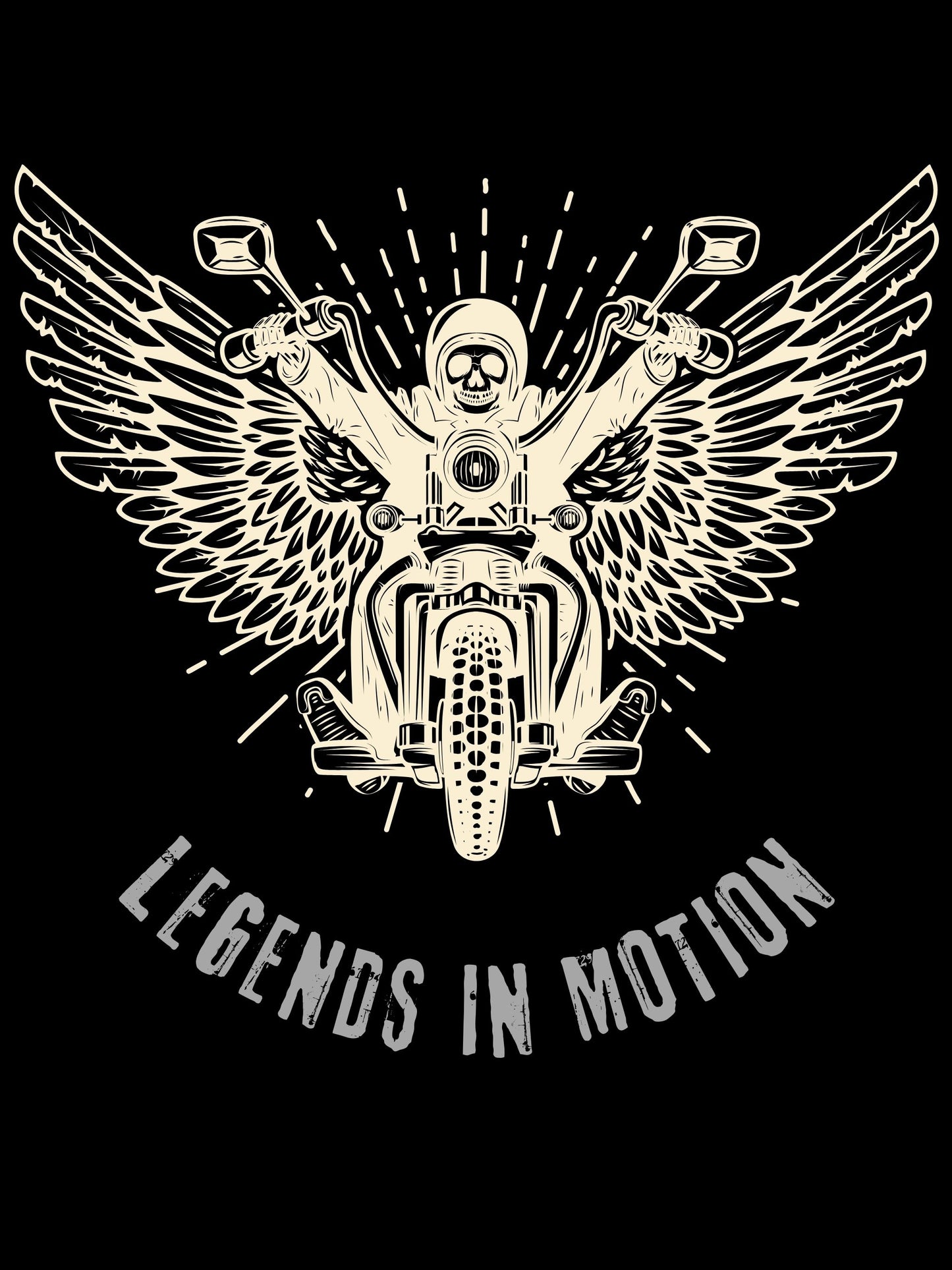 T-Shirt Motorrad Kurzarm schwarz - Legends in Motion
