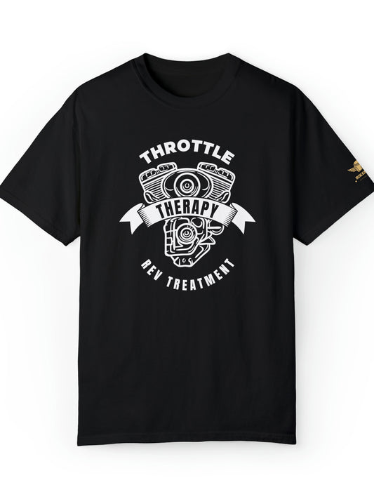 Koszulka motocyklowa krótki rękaw czarna - Throttle Therapy